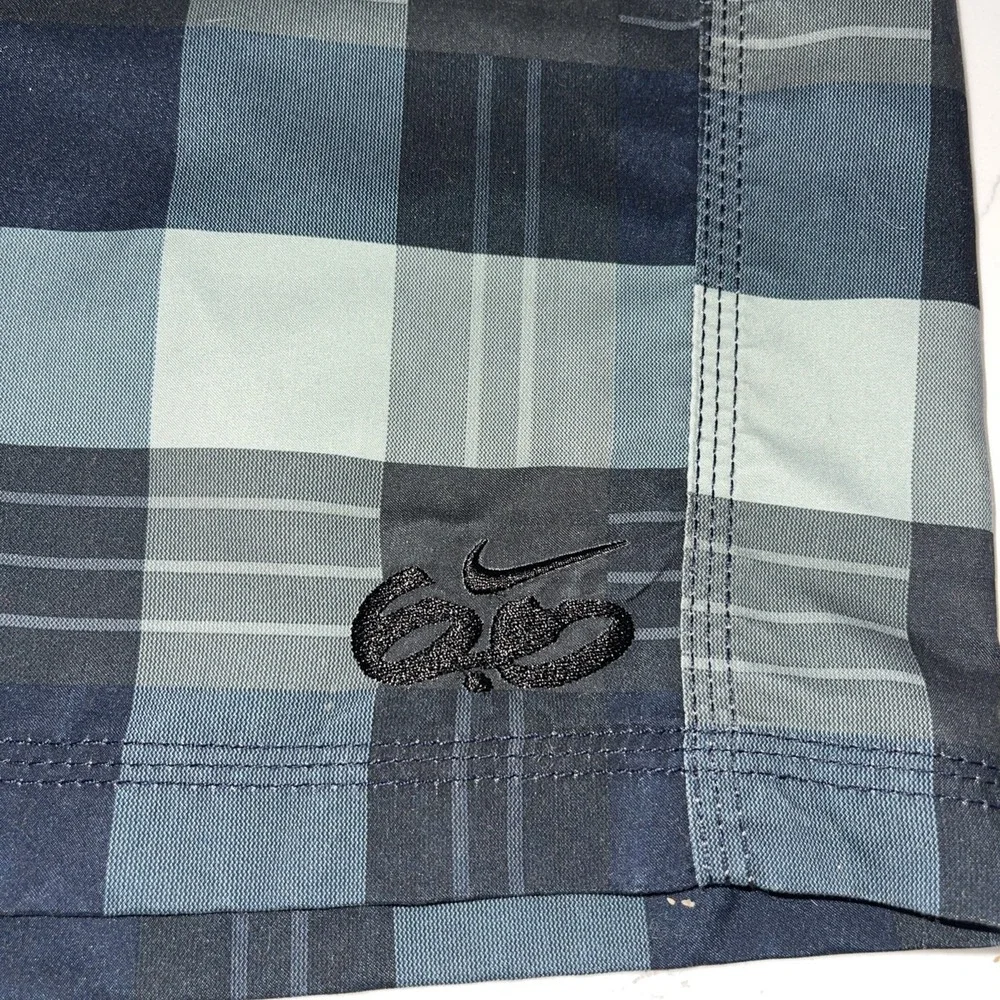Nike 6.0 Board Shorts 34 Gray Grey Plaid Swim Trunks Swimming Mens Skateboarding